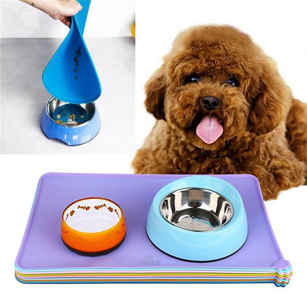 Durable Dog Cat Puppy Plat Bowl Food Feeding Mat Impermeable antiderapant Placemat