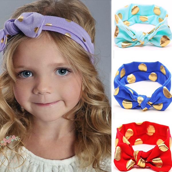 12 couleurs bebe bandeau motif de points bowknot elastiques bandes de cheveux pour 0 4 ans
