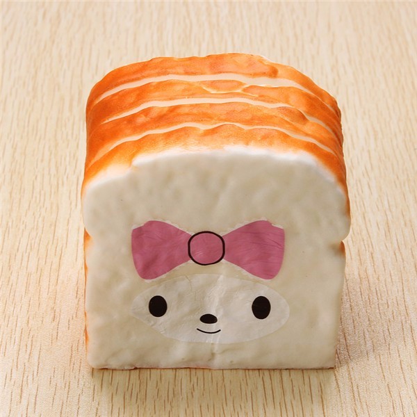 Kawaii Squishy Soft Kawaii Emoji Toast Cute Face Pan Decoración de escritorio