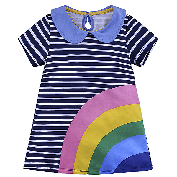 Motif animal Stripe bebe Toddler Girl Kids Casual Summer Robes Vetements pour 0Y 6Y