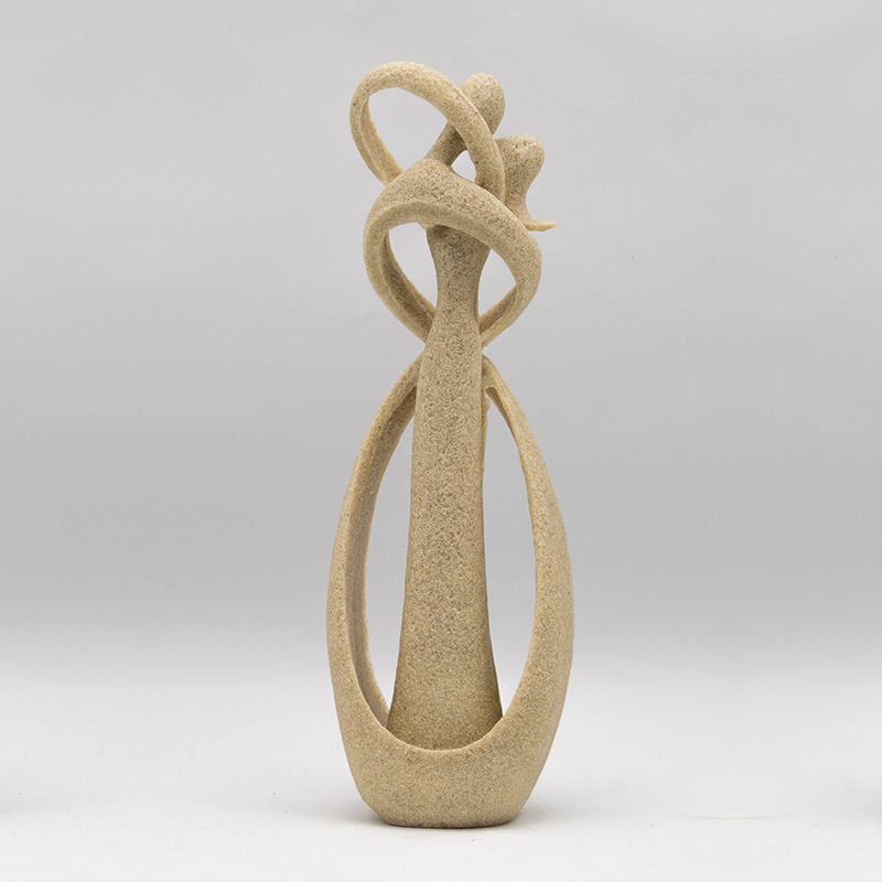 Nature Sandstone Resume Lovers Resine Figurine a la main Cravate Craft Creative Wedding Gift Home Decor
