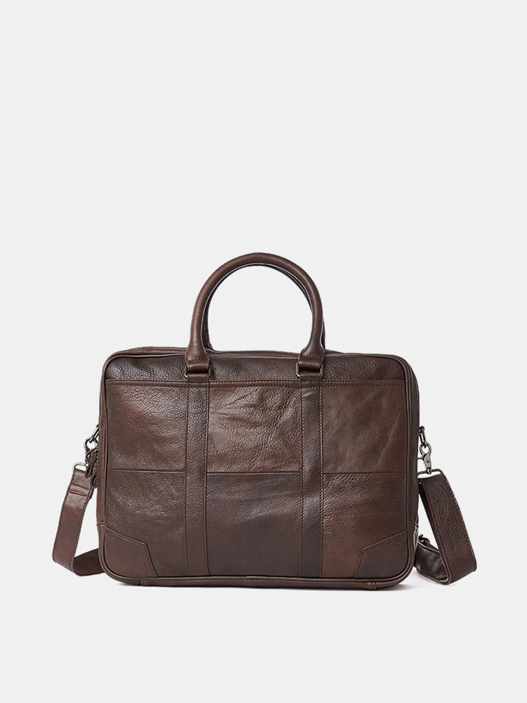 Bilde av Genuine Leather Business Laptop Bag Briefcase Crossbody Bag