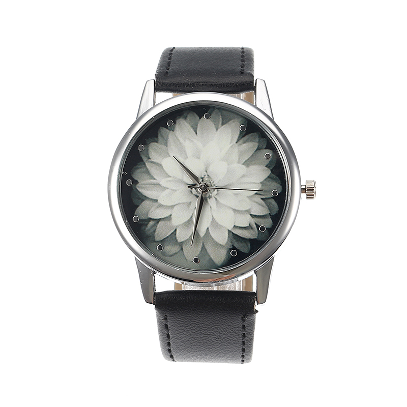 Women's Retro Watch Leather Lotus Flower Watch