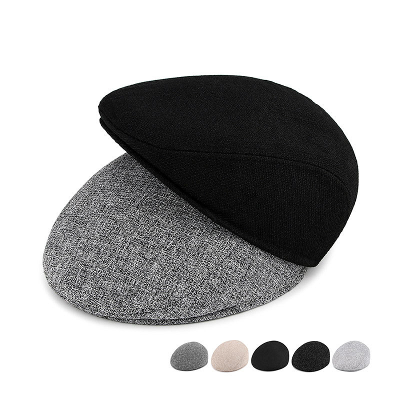 Mens hiver chaud coton beret polyester beret chapeau confortable avant decontracte exterieur maison avant