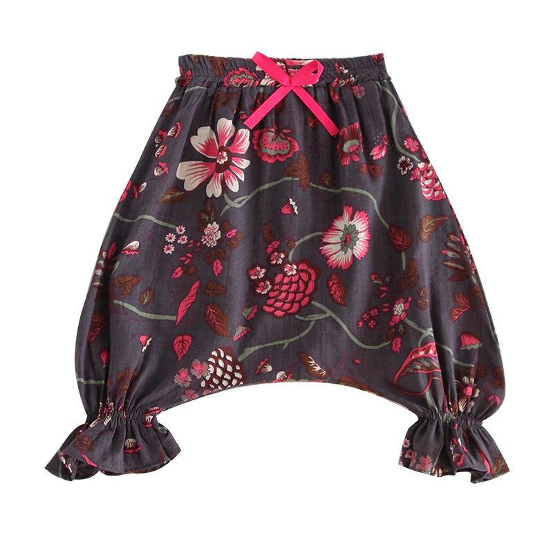 Sarouel Floral Style Toddlers filles pantalons decontractes d'ete shorts pour 1Y-7Y