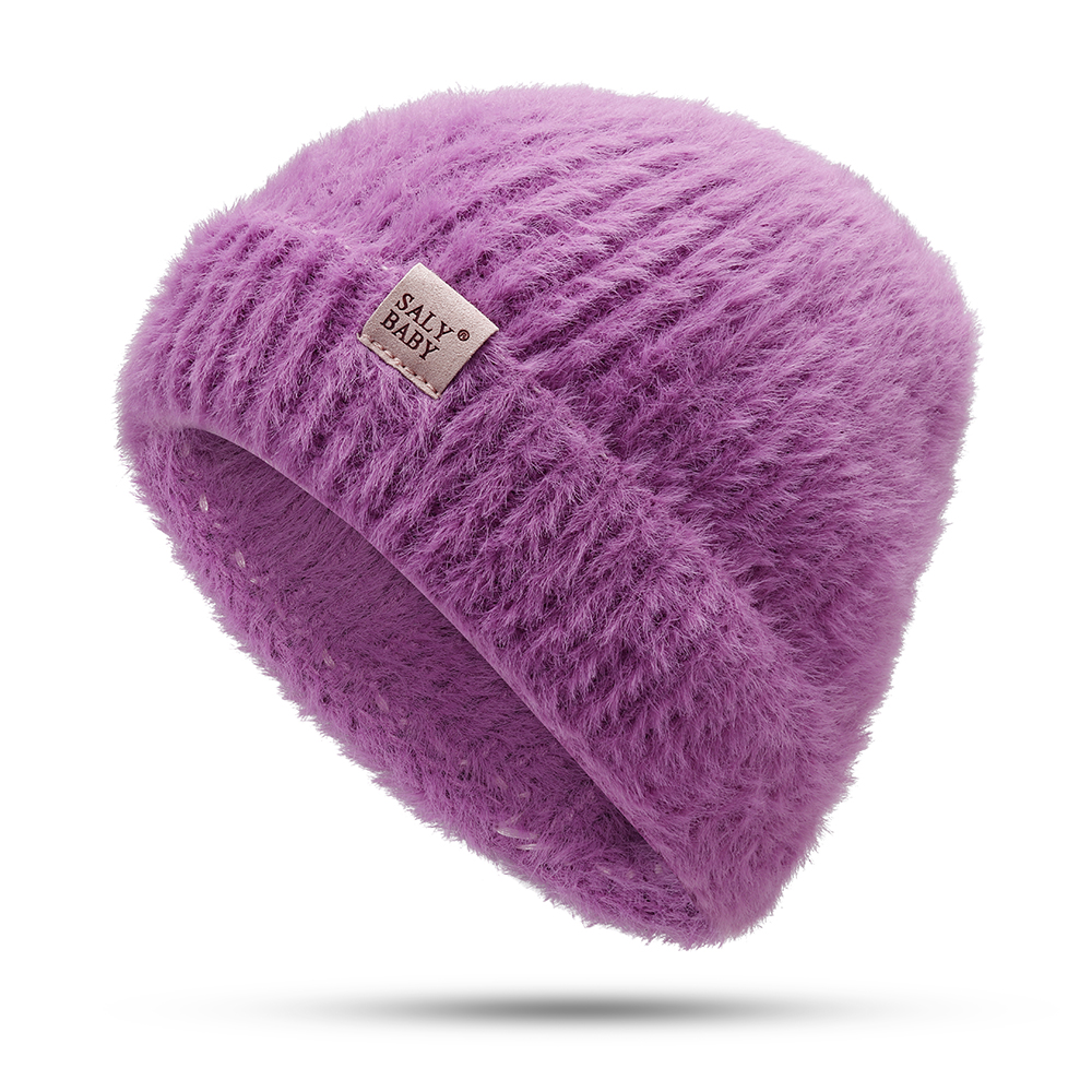 Femmes hiver chaud cachemire solide couleur cap en plein air occasionnel shopping chapeau chapeau coupe vent