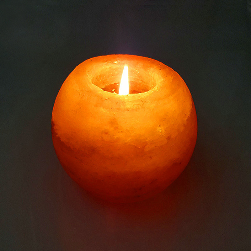 Crystal Night Light Candle Holder Natural Salt Rock Tealight Lampe de table a purification d'air