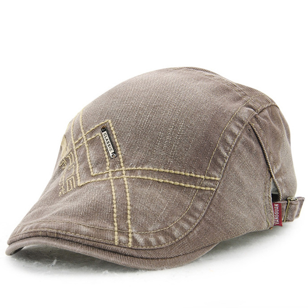 Hommes Denim Wash Beret Cap Casual Outdoor Sun Visor Hat