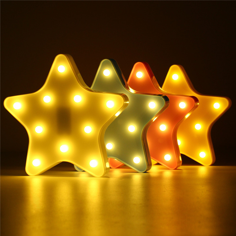Cute Star LED Night Light Batterie pour batterie murale Baby Kids Bedroom Home Decor