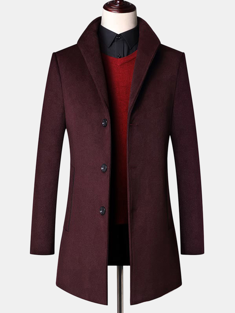 Manteaux de laine pour hommes Trench Vetements dhiver Slim Fit Fashion Veste longue coupe vent manteau chaud