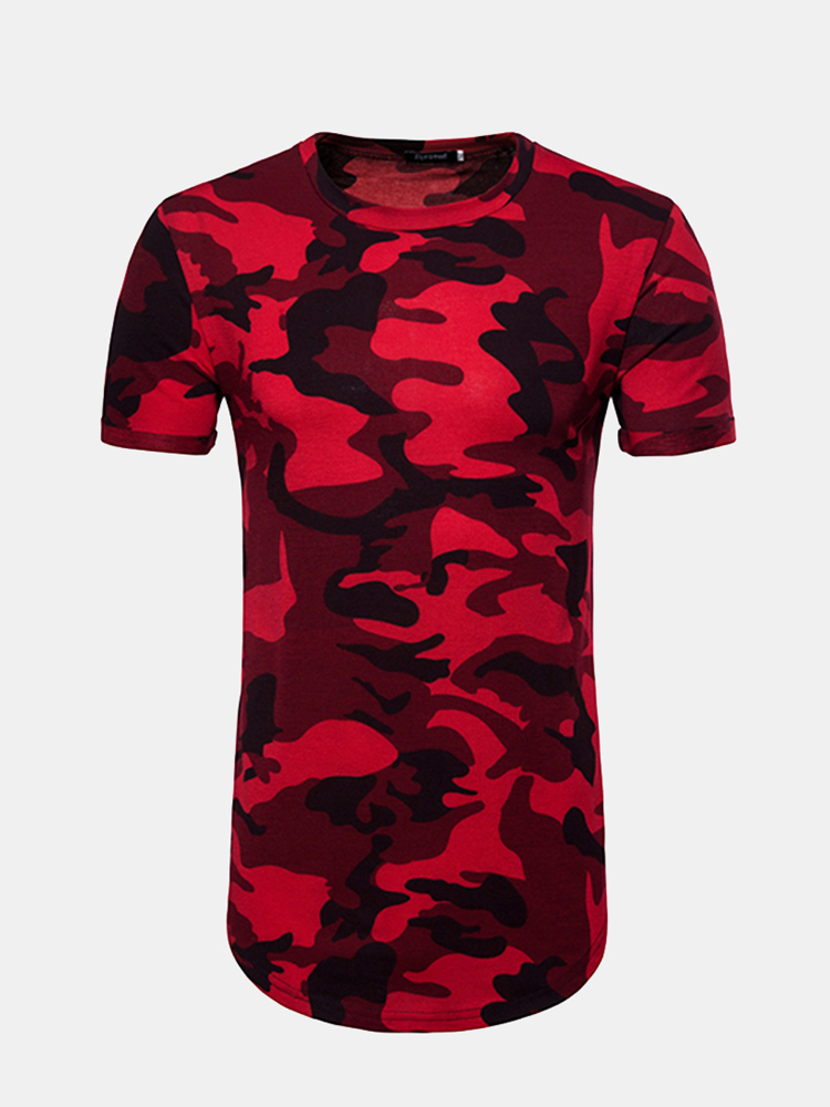 T-shirt graphique decontracte de camouflage d'ete de rue de haute rue des hommes