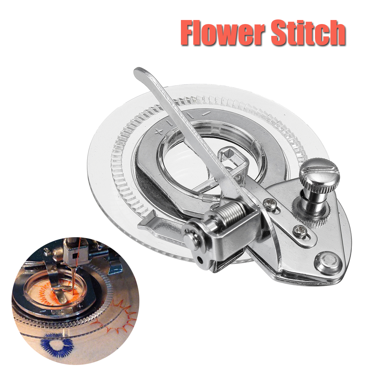 Fleur Broderie Durable Metal Multifonction Round Stitch Machine a coudre Foot Presser Foot