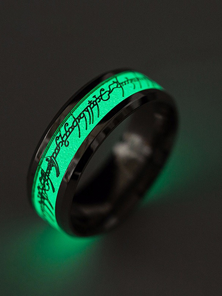 Anello da dito luminoso alla moda Argento oro Modello Accessori per mani a luce verde Gioielli per uomo