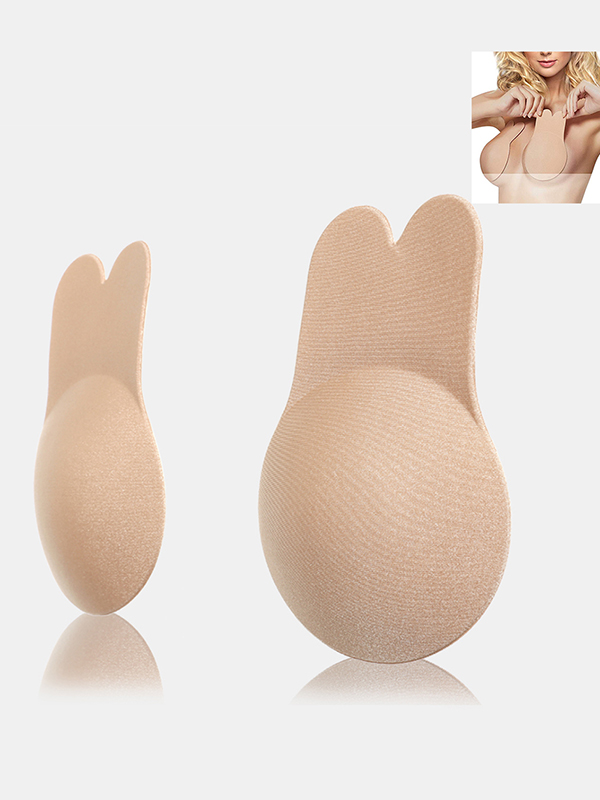 Heben Sie die Brustwarzenabdeckungen an. Trägerlose, klebende Kaninchenform, verstellbare Push-up-Brautkleider, BHs