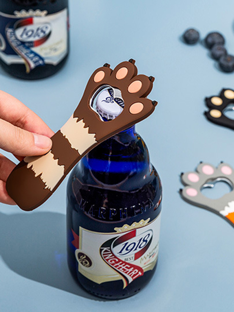 Bilde av Beer Bottle Opener Soda Cat Claw Personality Bottle Opener Multi-Function Cartoon Creative Magnetic Refrigerator Sticker