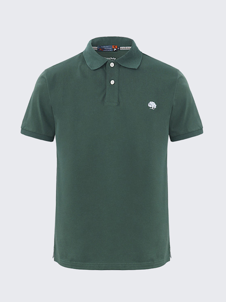 Hommes Plus Taille Solide Couleur Revers Golf Shirt A Manches Courtes Printemps Ete Hauts Casual