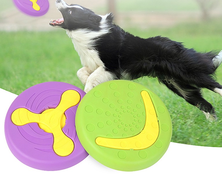 Jouet pour chien en caoutchouc pour animaux de compagnie Frisbee peut nourrir un frisbee de dressage de chien cote elevage de betail