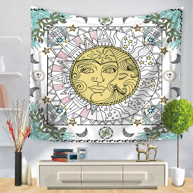 Mandala Tarot Tenture murale Sun Moon Star Pattern Home Decor Chambre Tapisserie murale 