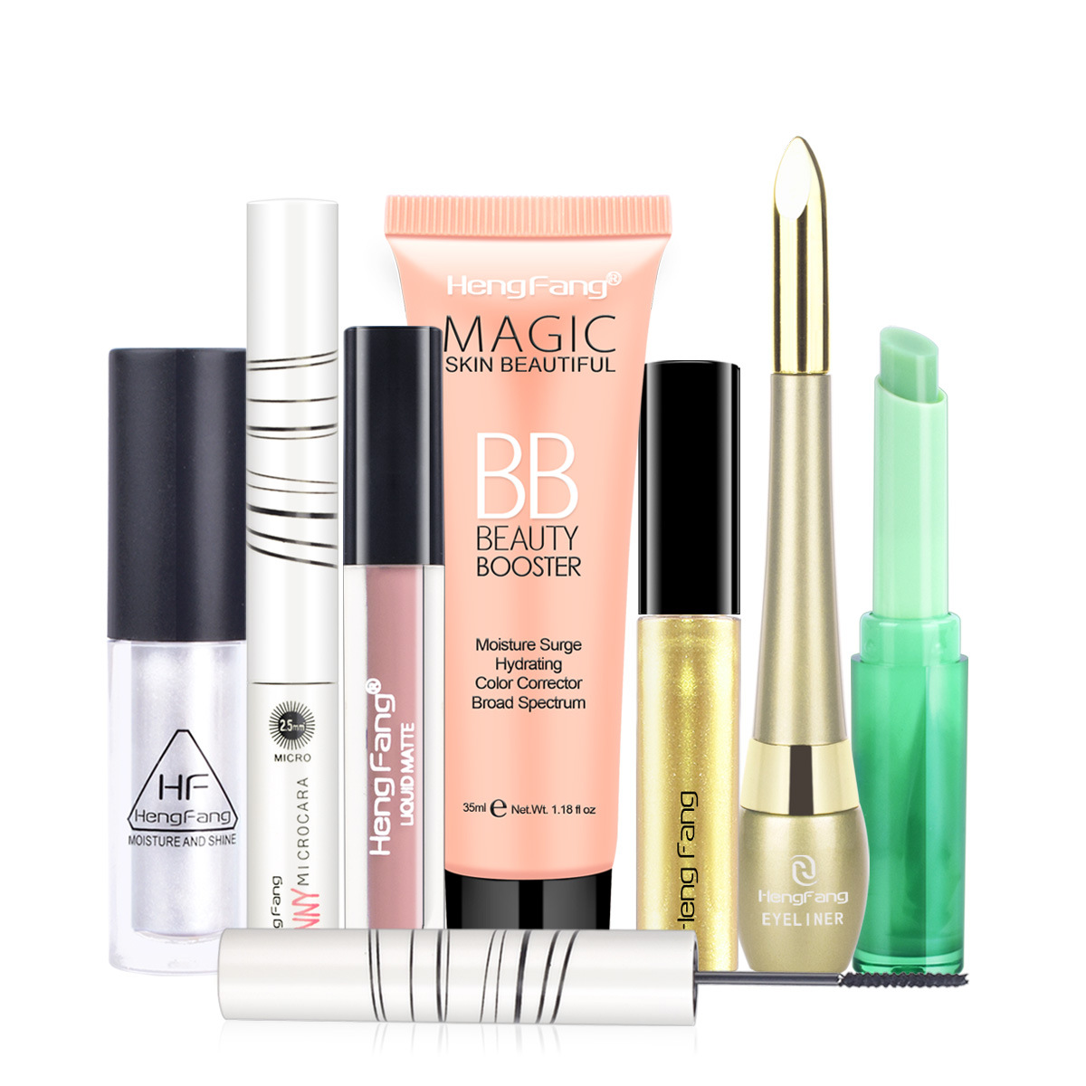 7 Pcs Rouge A Levres Maquillage Ensemble Durable Lip Gloss Mascara Eyeliner BB Creme Kit Impermeable a leau Maquillage Kit