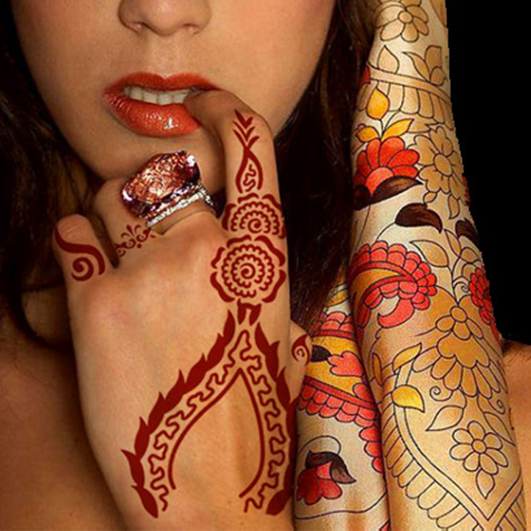 Pochoirs de tatouage au henne Modeles indiens Airbrush Dentelle Fleur Main Poignet Poignet TemporaryTattoo Pochoir