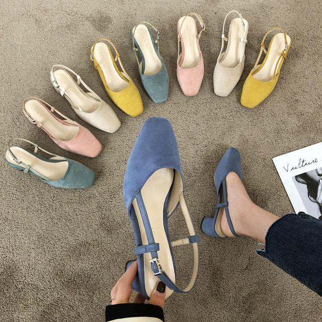 Fairy Style Sandals Saison Femelle New Simple Baotou Epais Avec Une Boucle De Mot avec Les Chaussures Des Femmes Chic