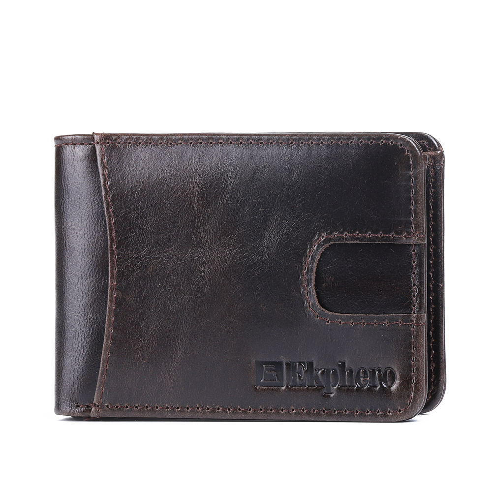 Portefeuille de cartes Vintage Wallet en cuir de vachette pour hommes