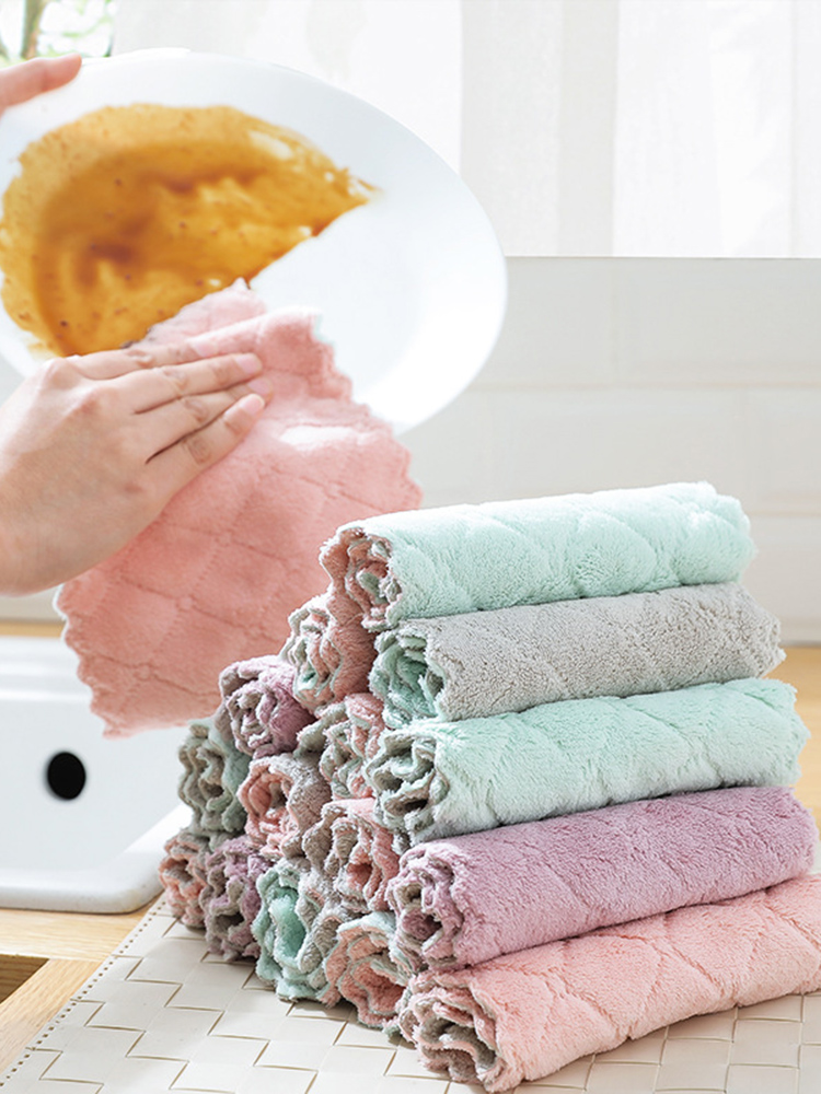 Bilde av Plain Scouring Pad Double-Sided Rag Kitchen Dish Towel Dish Cloth Dish Cloth Housework Cleaning Rag