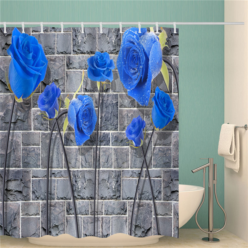 Rideau de douche impermeable lavable colore decoratif de Bath de polyester qui respecte lenvironnement