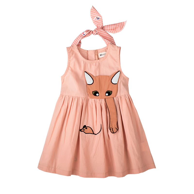 Motif animal Toddler Girls Sleeveless Party Casual robes de princesse pour 1Y 5Y