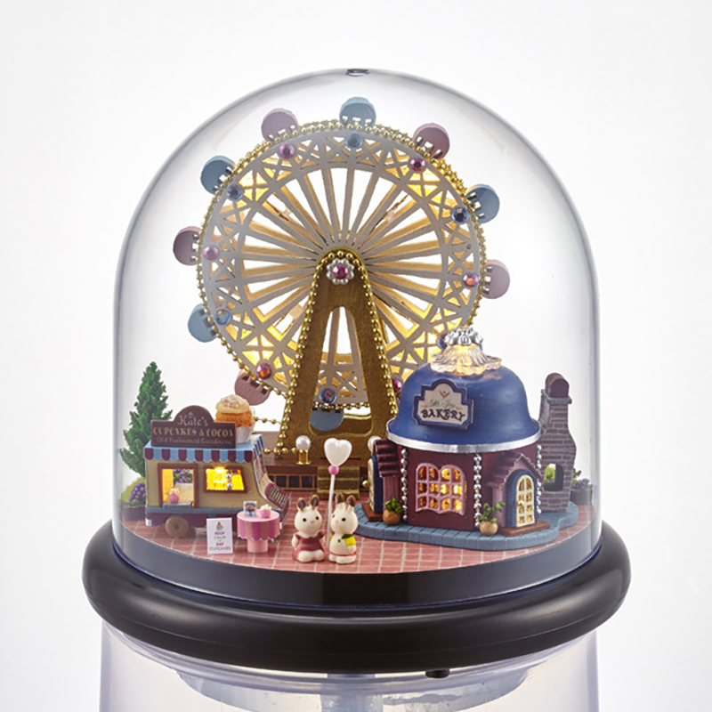 Cadeaux De Noel Miniature Boite A Musique DIY Dollhouse Avec Meubles En Bois Maison Jouets Artisanat
