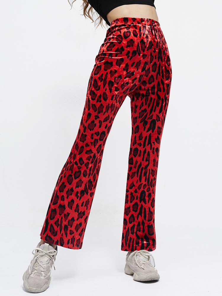Pantalon taille basse a imprime leopard pour femme