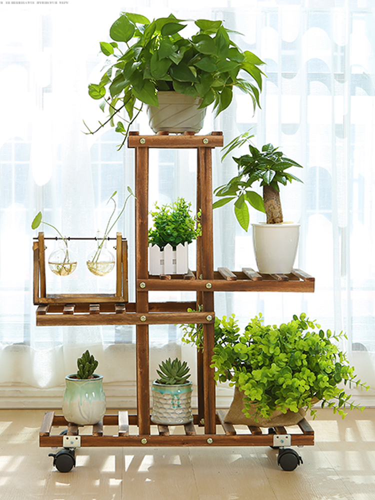 <US Instock> Madera de bambú premium Planta Stand Indoor al aire libre Garden Plantaer Estante para macetas