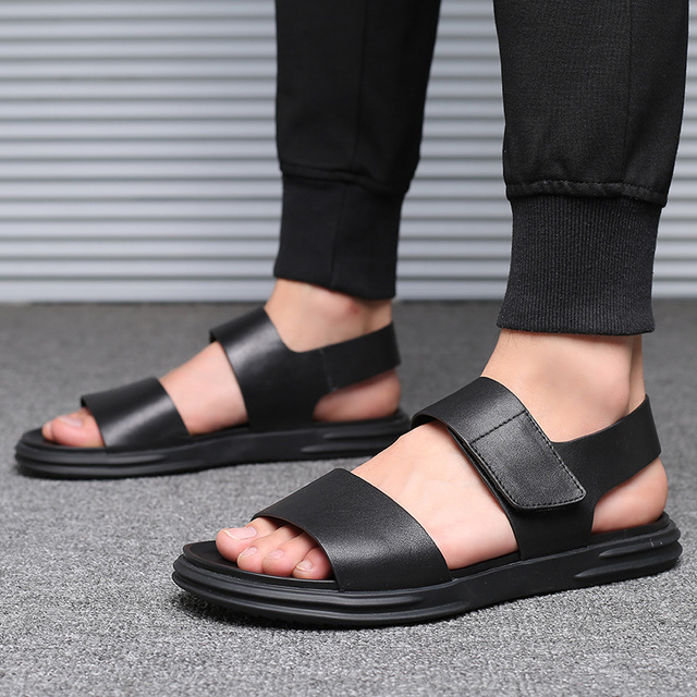 Saison nouvelle sandales mode plate forme respirante chaussures pour hommes en plein air sauvage antiderapant en cuir sandales hommes