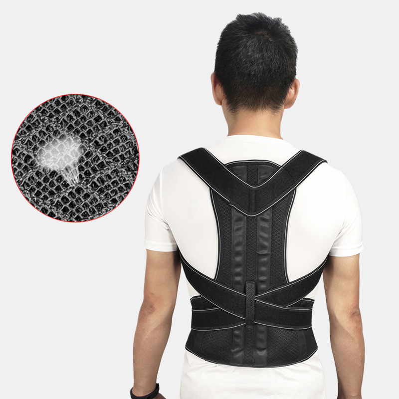 Einstellbarer Haltungskorrekturgürtel Atmungsaktive Stahlplattenkorrektur Rückenschulterstütze