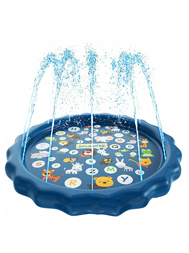 3-in-1-Sprinkler für Kinder, Spritzschutz und Planschbecken zum Lernen - Sprinklerbecken für Kinder, aufblasbares 68-Zoll-Wasserspielzeug - Außenschwi