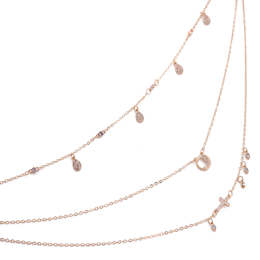 Collier multicouche boheme lune geometrique croix chaine collier charmant collier ethnique bijoux pour femmes