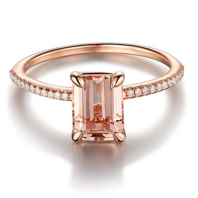 Eleganter Fingerring Roségold 18 Karat Gold Zirkon Einfache geometrische Ringe Hände Schmuck für Damen