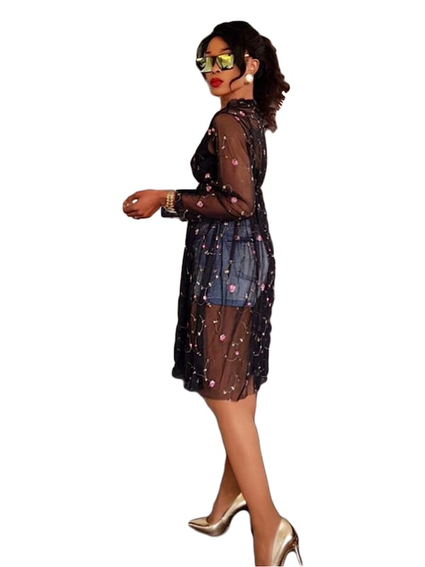 Aline Dress pour femmes elegante robe en dentelle mince
