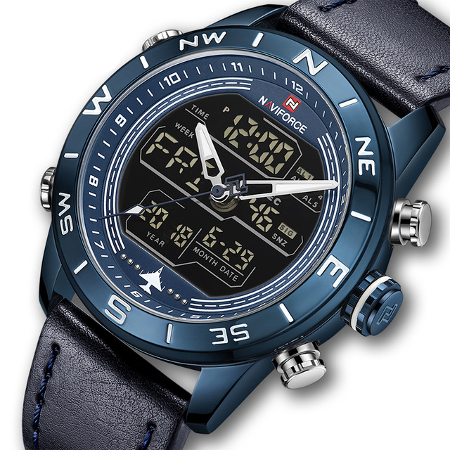 Montre de montre de sport chronographe numerique avec montre a double affichage LED resistant a leau