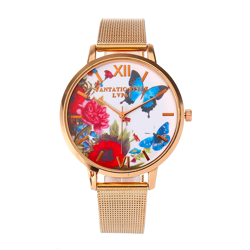 LVPAI Elegant Women's Watch Retro Flower Butterfly Watch Gift