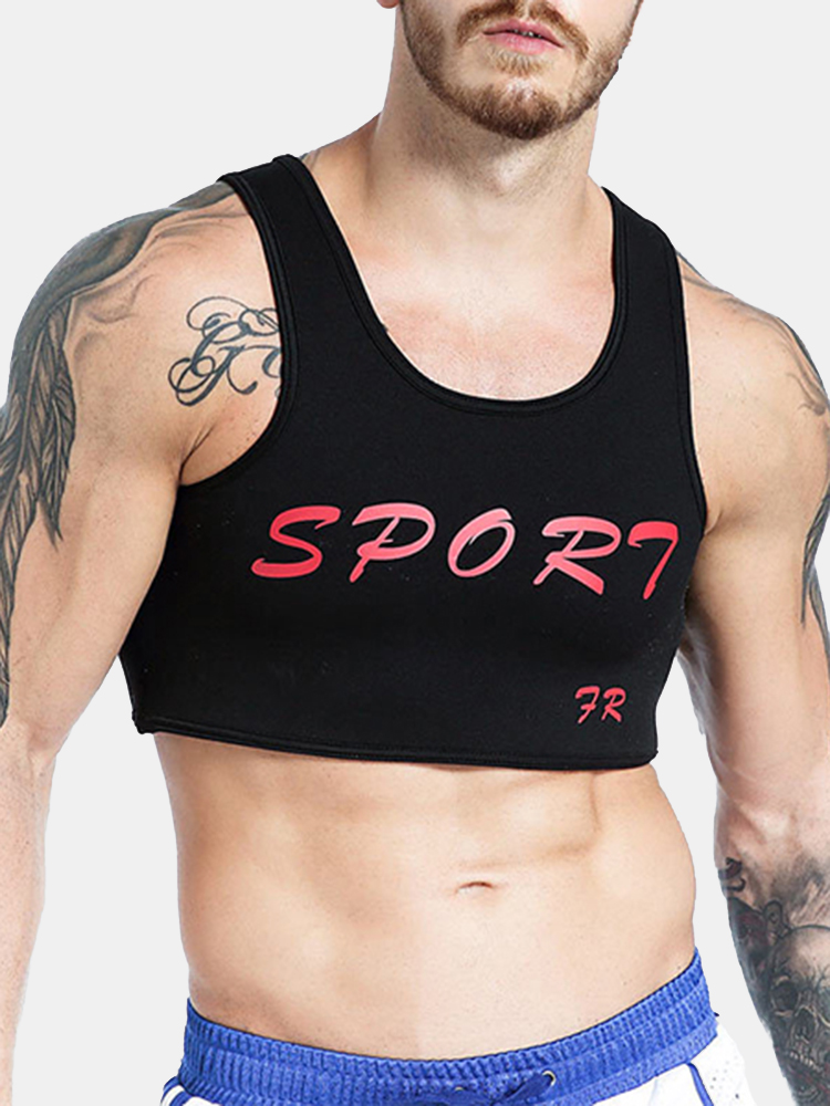 Bild von Brustschutz für Männer Ärmelloses Training Skinny Fit Weste Sport Tanktops Sport BH