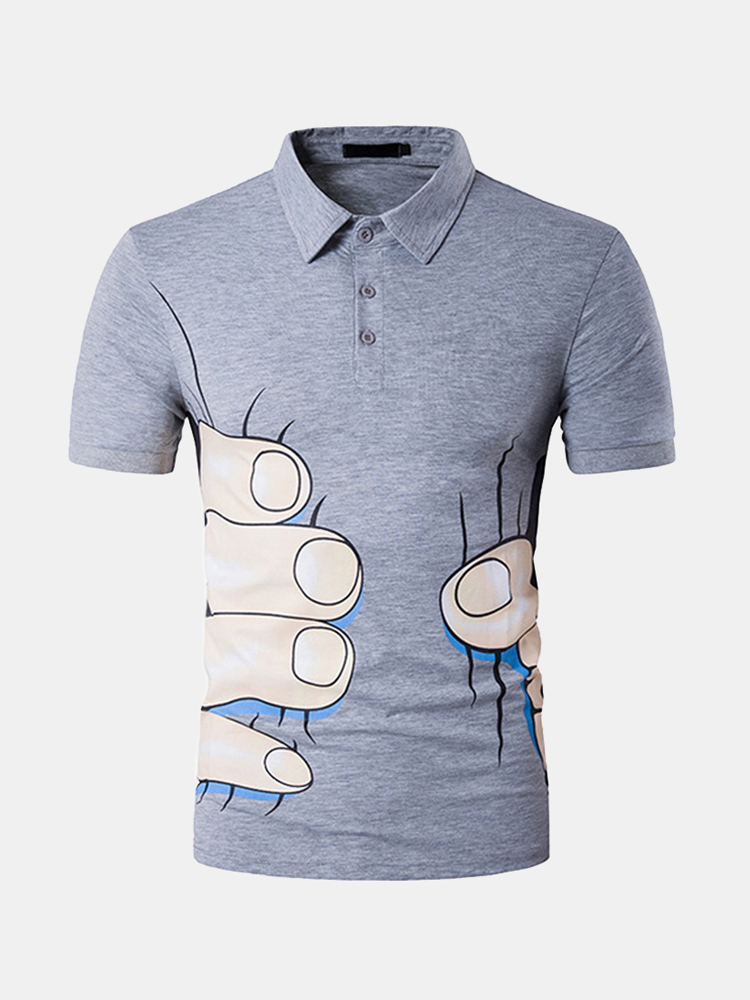 Chemise de golf pour homme drole Chemise de golf decontractee printaniere ete imprimee au doigt 3D
