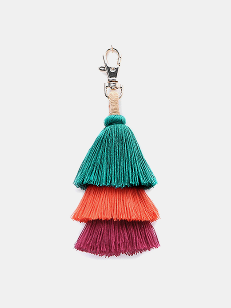 Bilde av Women Bohemian Bag Accessories Tassel Pendant Keychain