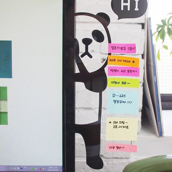 Panda Sticker Ecran d'affichage pour ordinateur Post Memo Sticker mural Bookmark Notes Message Board