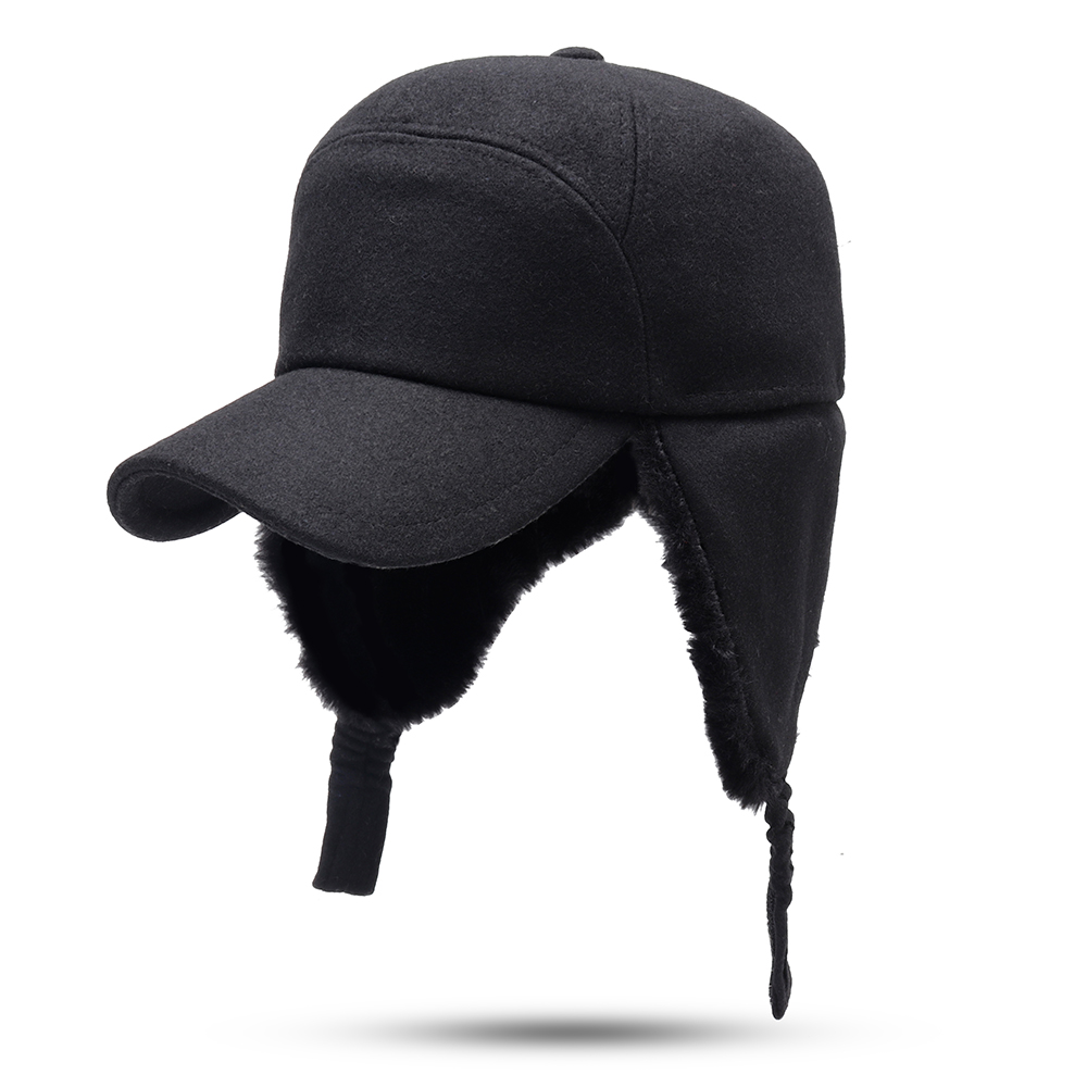 Femmes oreille protection hiver epaississement reglable en coton en peluche chaude confortable casquette de baseball vintage