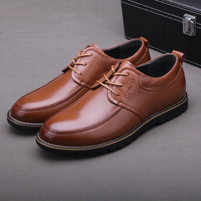 Chaussures de sport pour hommes daffaires decontractes Nouvelle dentelle a linterieur et a lexterieur des chaussures de cuir des hommes en cuir entiers Counter Quality