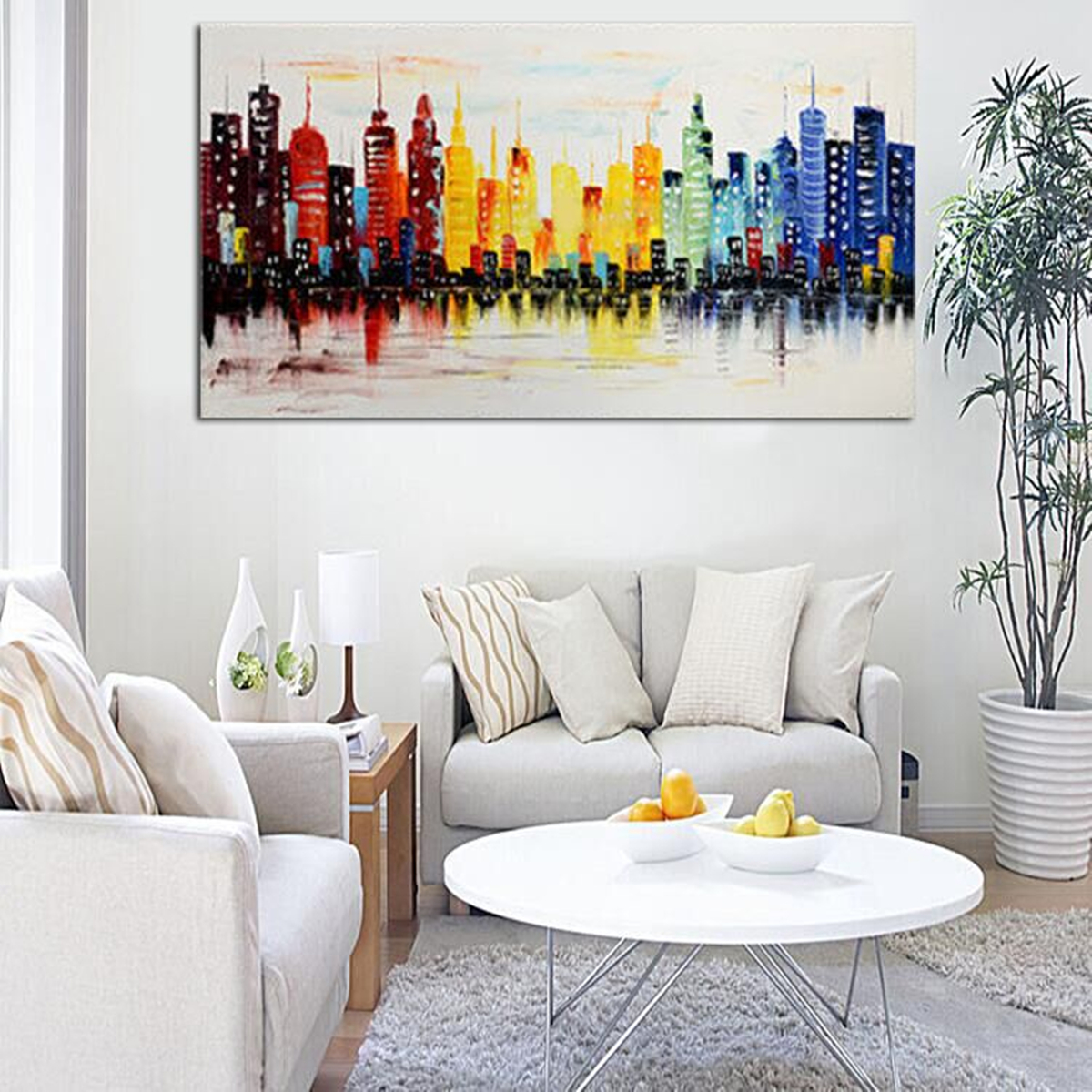 Pas de cadre Modern City Canvas Resume Peinture Imprimer Living Room Art Wall Decor
