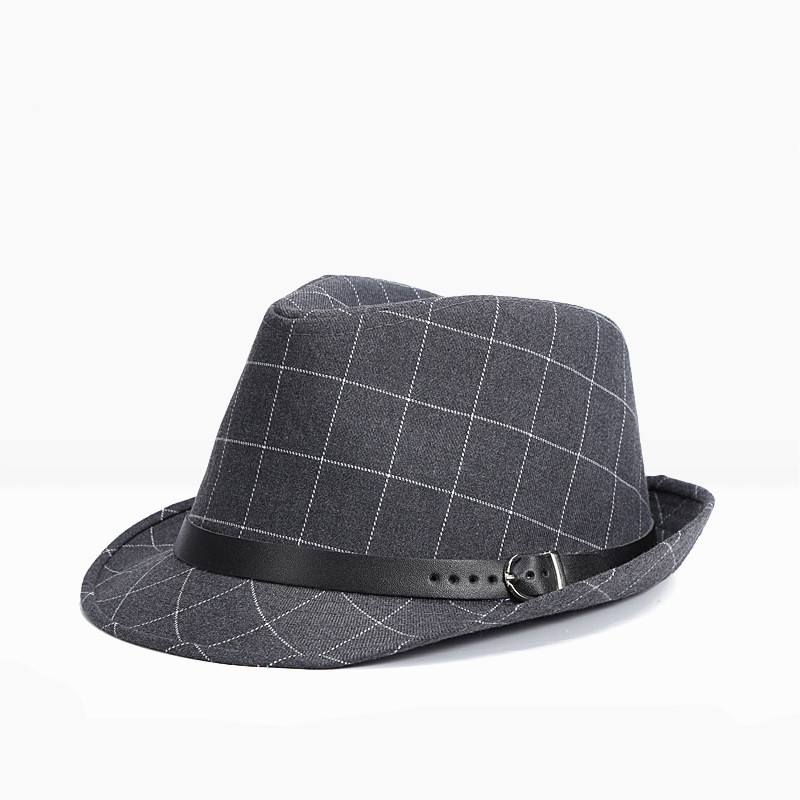Chapeau Fedora Floppy Jazz pour homme British Vintage Grid Chapeau Casual Panama Bucket Hat