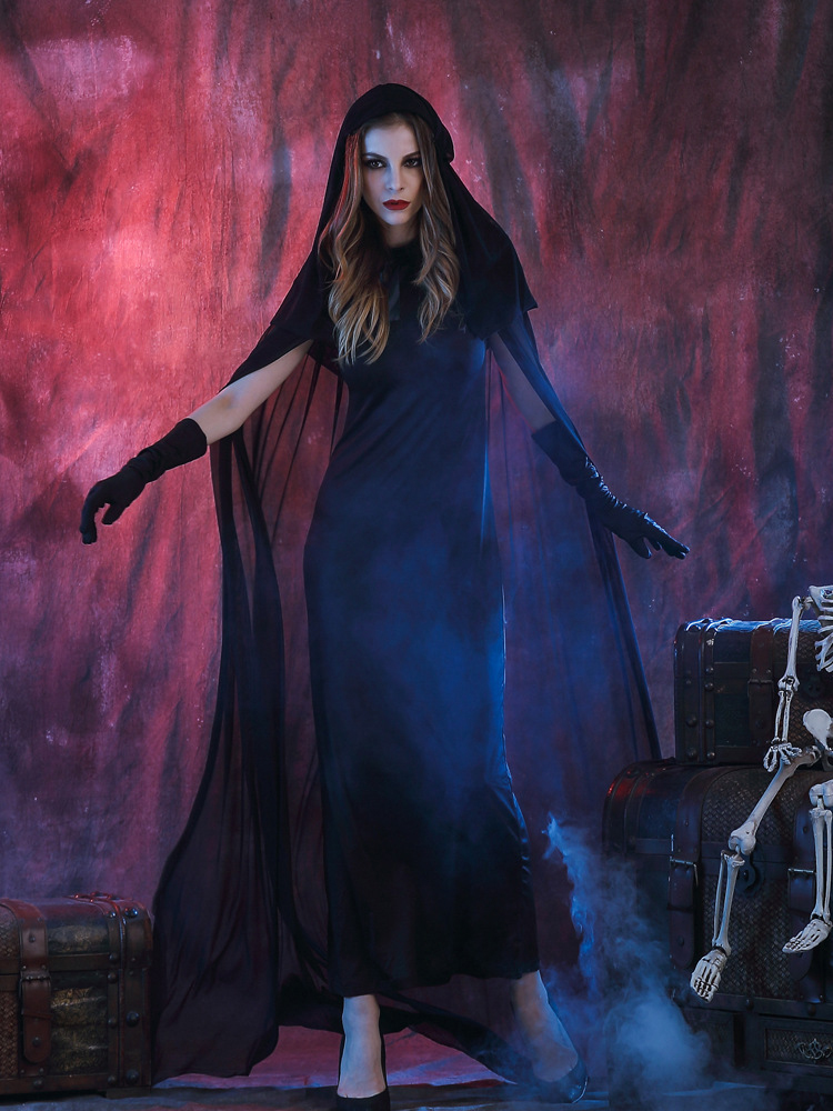 Halloween Vampire Costume Uniform Ghost Bride Long Maxi Dress For Women