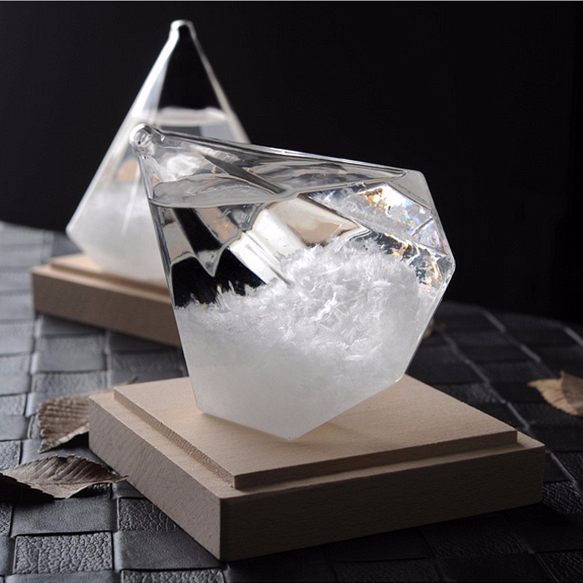 Prevision meteorologique Crystal Wood Base Decor a la maison Orage en forme de diamant en cristal de tempete
